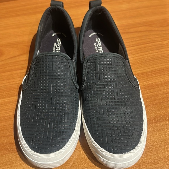 SPERRY Women’s Slip On Sneakers Black & White Size 7 Brand New Without Tags - Picture 9 of 11